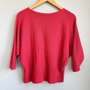 Y2K Vintage Two One Two New York Boat Neck Sweater 3/4 Sleeve Petite Size Small